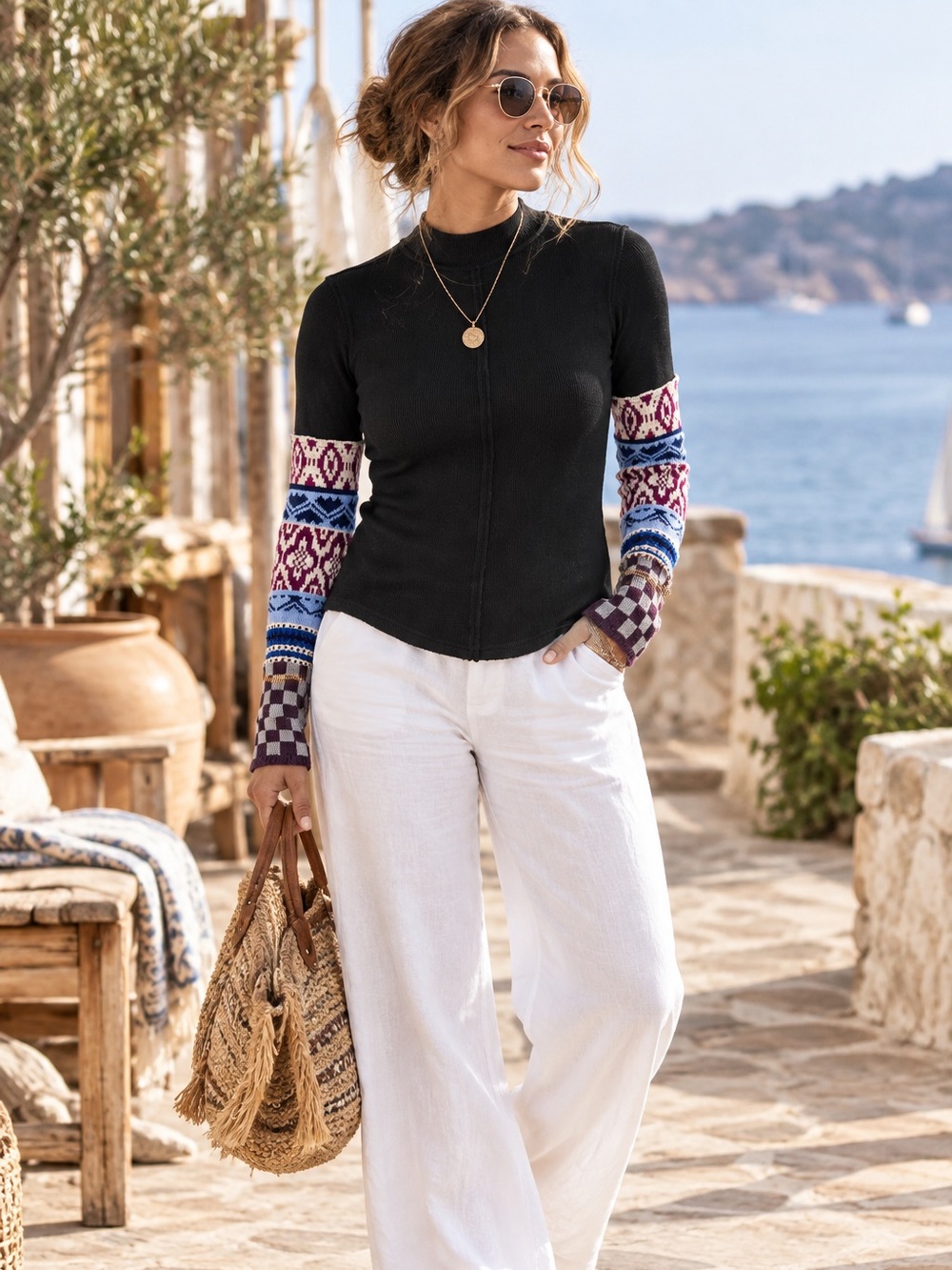 NWOT Anthropologie Free People We The Free “Gorgeous Thermal Cuff ” Top Sz L